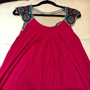 Lush hot pink crocheted tank